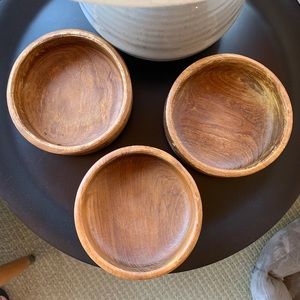 Set of 3 vintage wooden bowls